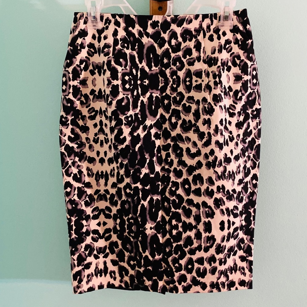 Leopard Print Pencil Skirt Size 6